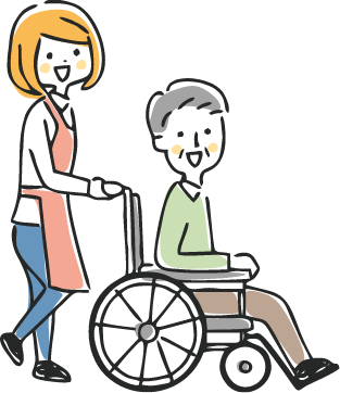 車椅子のお年寄りのイラスト