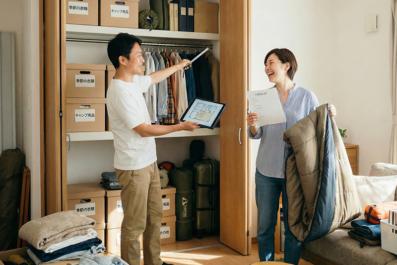 収納をイメージする夫婦