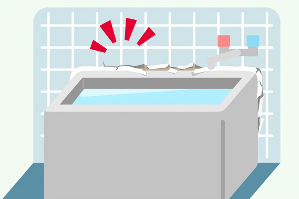 浴室のコーキング部分が劣化