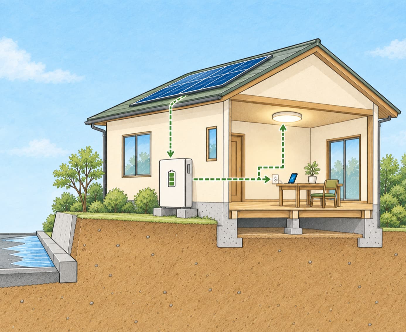 停電時の電源を確保